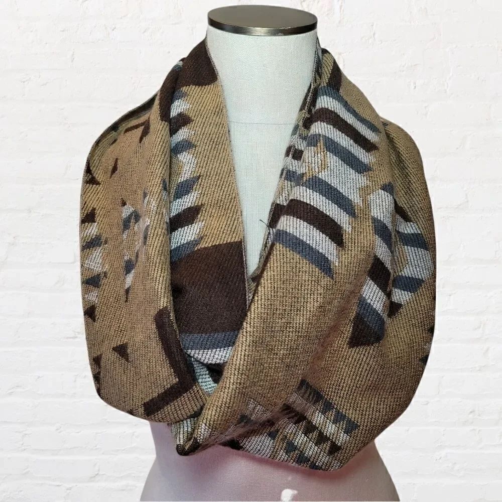 Aztec Design Infinity Scarf, Super Soft